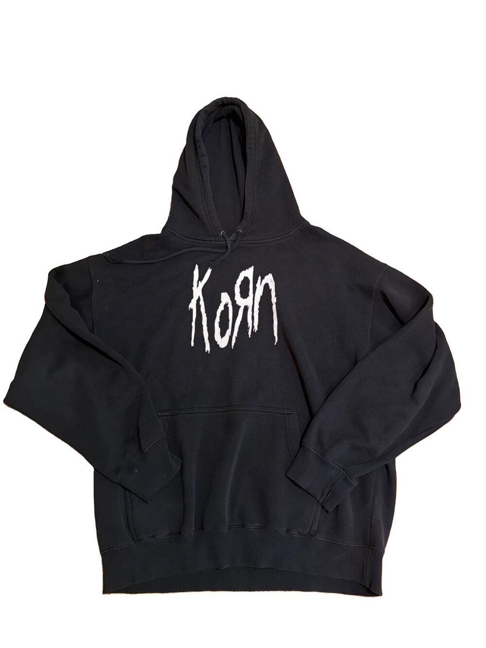 Vintage Korn Band Hoodie Size Large Thrashed Nu Metal Y2K